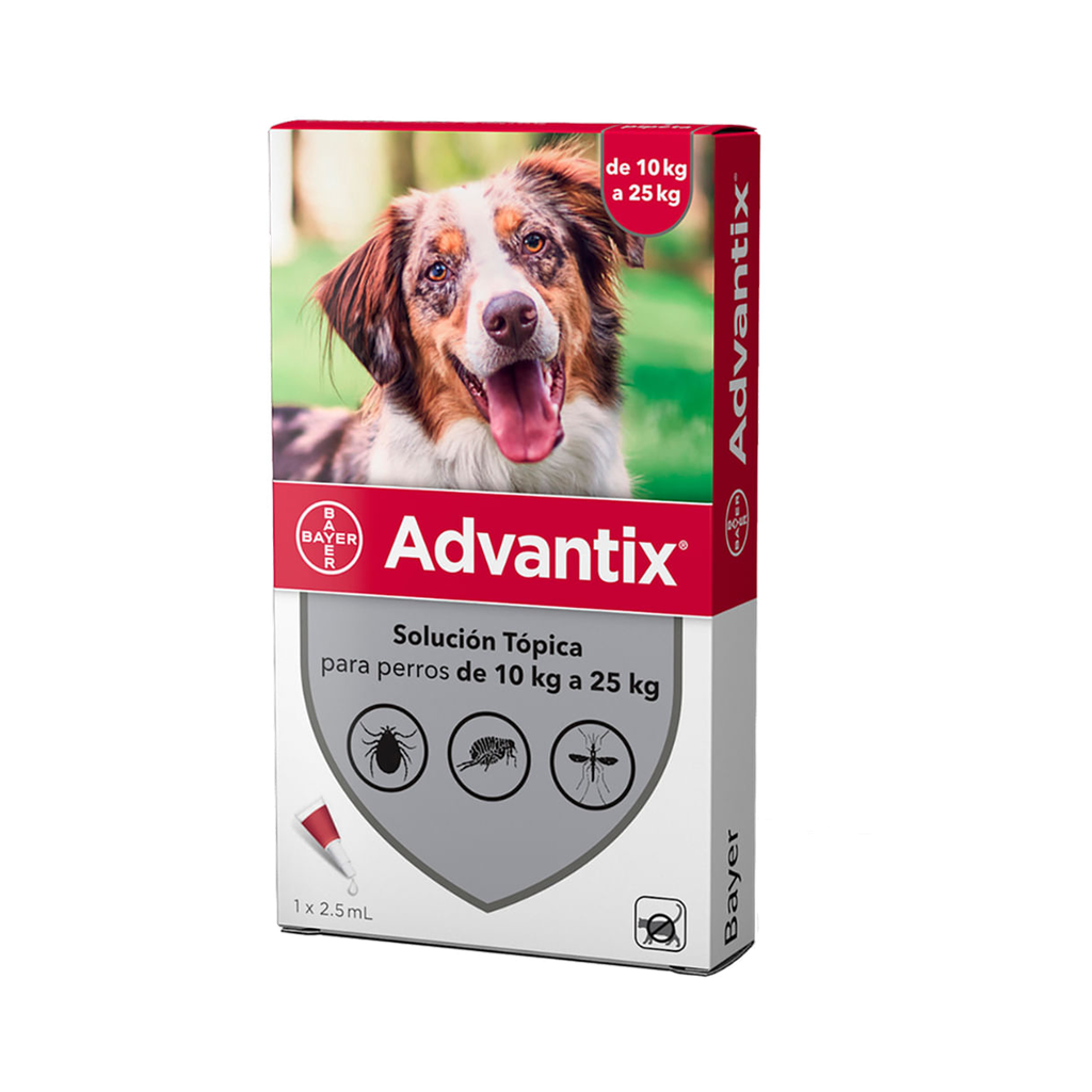 ADVANTIX PERROS 10 A 25 KG PIPETA X 2,5 ML