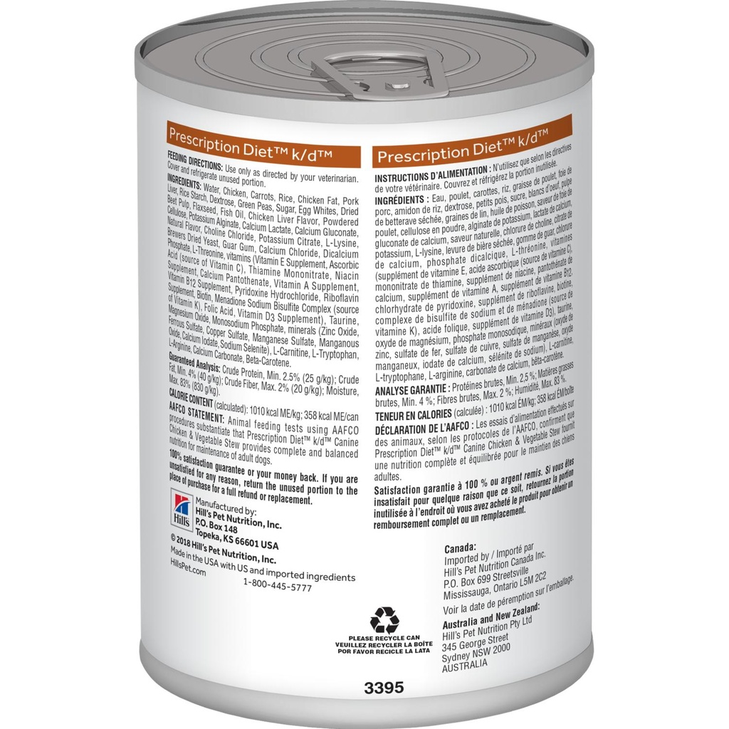 HILL'S PRESCRIPTION DIET K/D 12,5 OZ