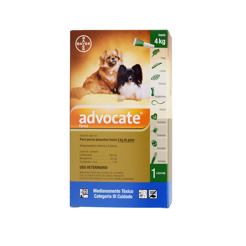 ADVOCATE PERROS 0 A 4 KG 1 PIPETA X 0,4 ML