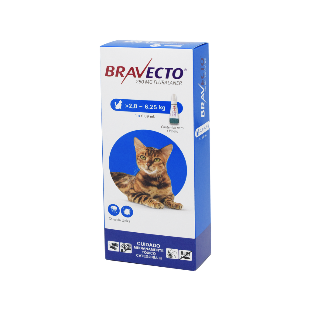 BRAVECTO SPOT ON CAT 2,8 A 6,25 KG X 250 MG