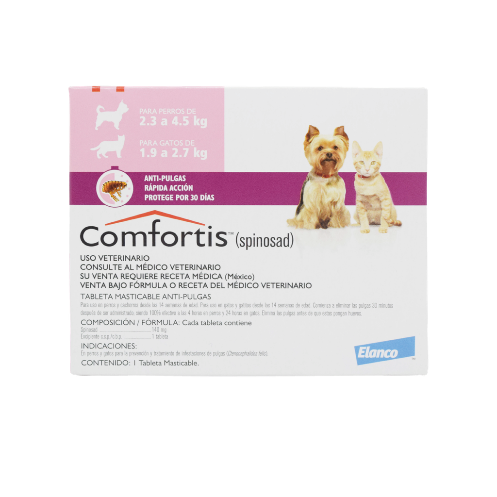 COMFORTIS 140 MG PERROS/GATOS (ROSADA)