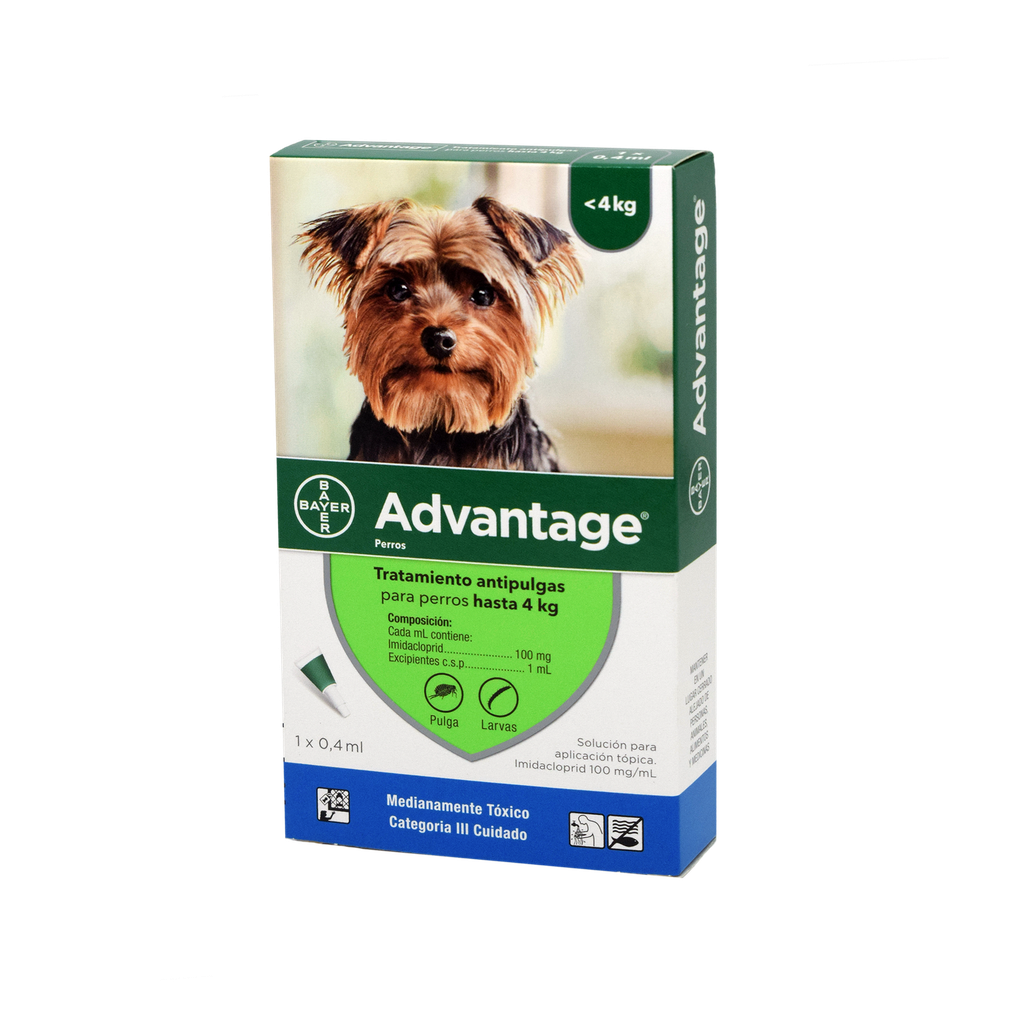 ADVANTAGE PERROS 0 A 4 KG PIPETA X 0,4 ML
