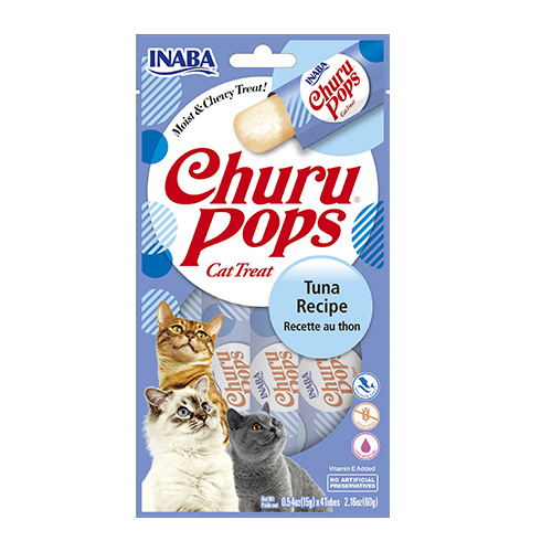 INABA CAT SNACK CHURU POPS 4 PIEZAS - TUNA / ATUN X 60 G