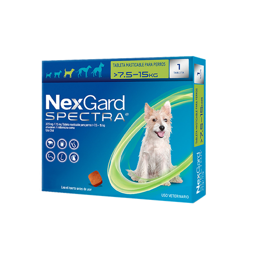 [1DE-0064] NEXGARD SPECTRA 7,5 A 15 KG CAJA X 1 TABLETA