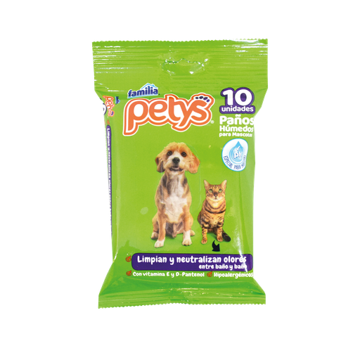 [1FA-0076] PETYS PAÑOS HUMEDOS LIMPIEZA SUPERIOR X10