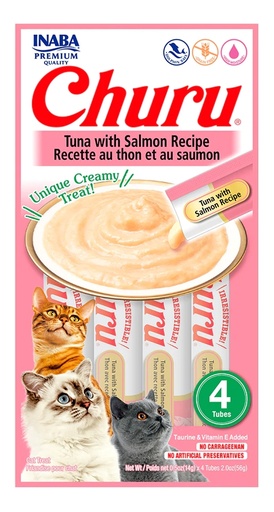 [1FA-0311] CHURU CAT 4 PIEZAS - TUNA WITH SALMON X 56 G 